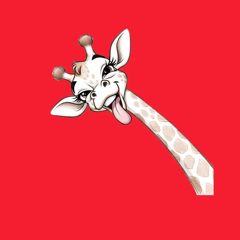 Girafe Joyeuse Langue Déployée