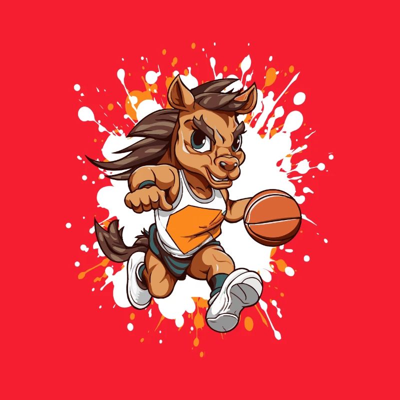 Basketball-Pony im Sprinterstil