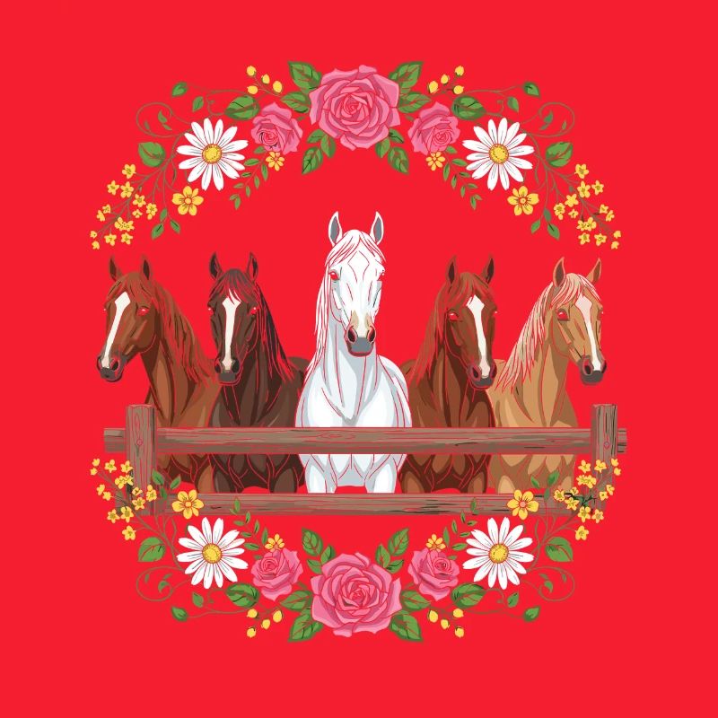 Equestrian Floral Crest