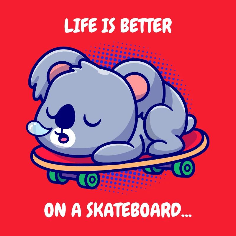 Koala auf Skateboard