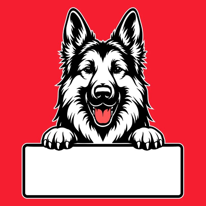 German Shepherd with Name Tag