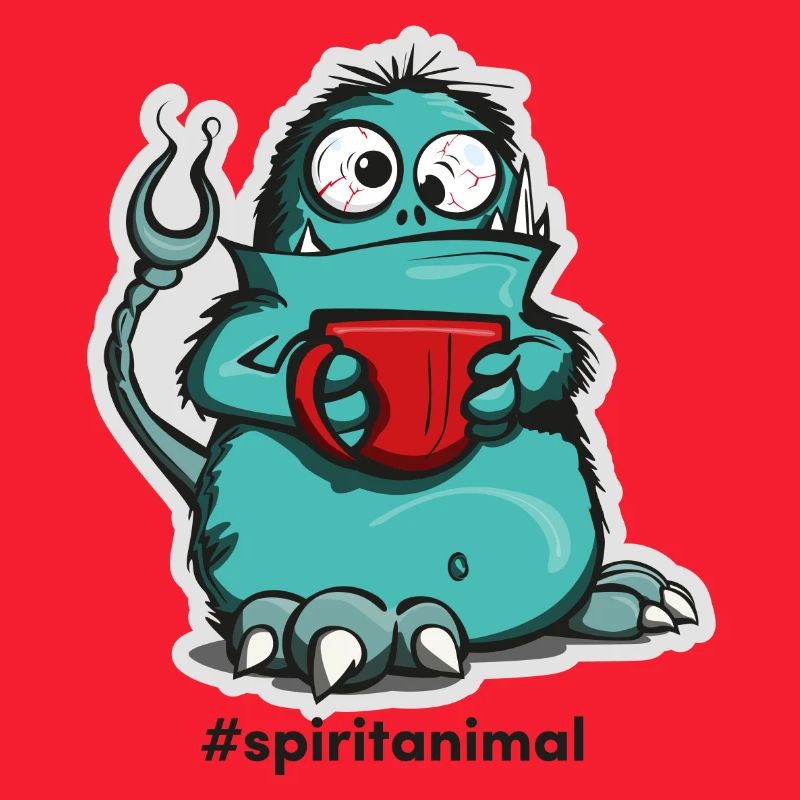 Kaffee-Monster im Comic-Stil