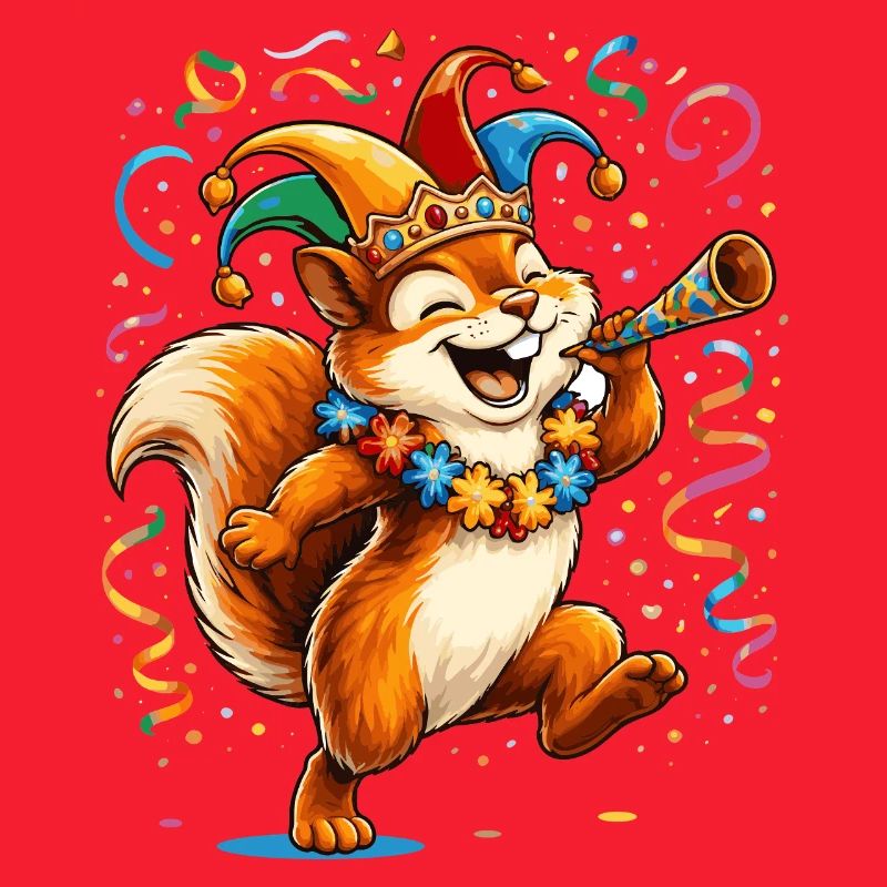 Carnival Squirrel – Colourful Carnival Motif
