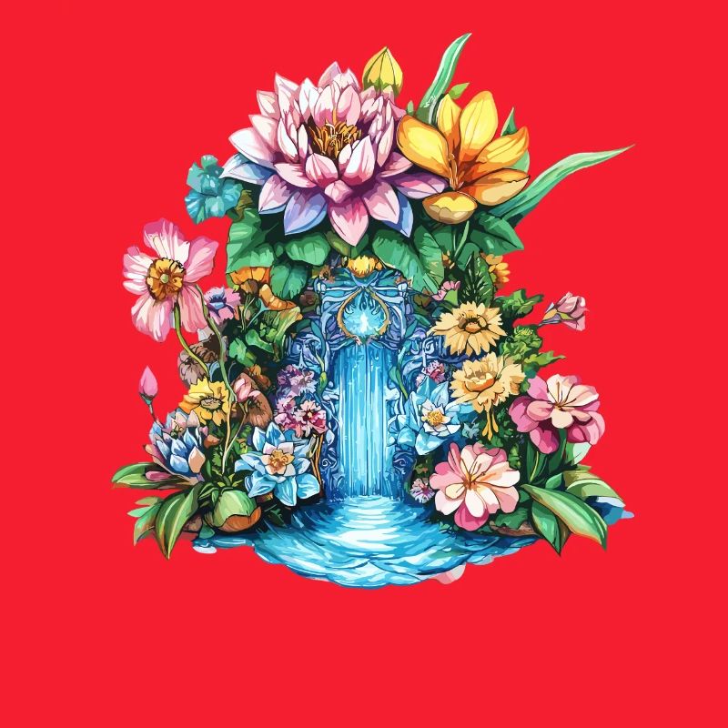 Kaléidoscope de la cascade de fleurs