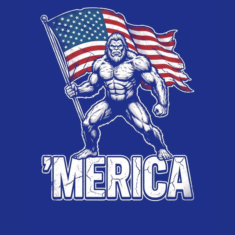 Amerika Bigfoot Lustiger Bigfoot zum 4. Juli Ameri