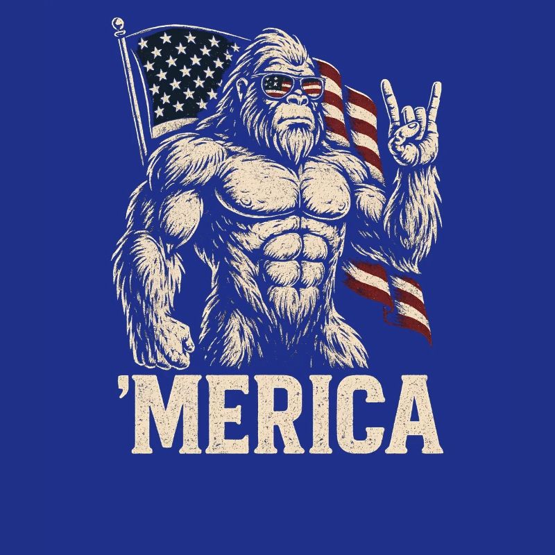 Amerika Bigfoot Lustiger Bigfoot zum 4. Juli Ameri