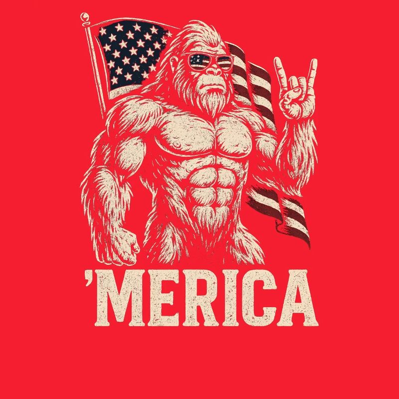 Amerika Bigfoot Lustiger Bigfoot zum 4. Juli Ameri