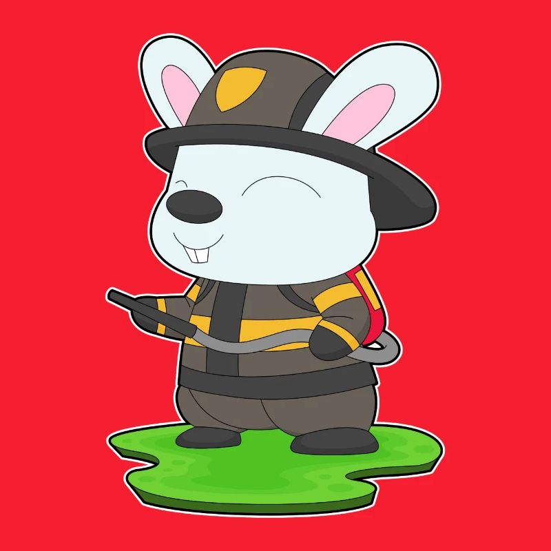 Rabbit Firefighter Fire Extinguisher Fire Brigade