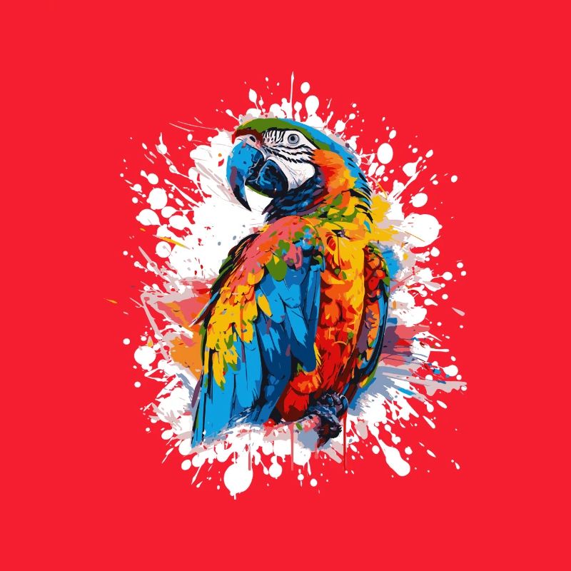 Farbexplosion Papagei Illustration