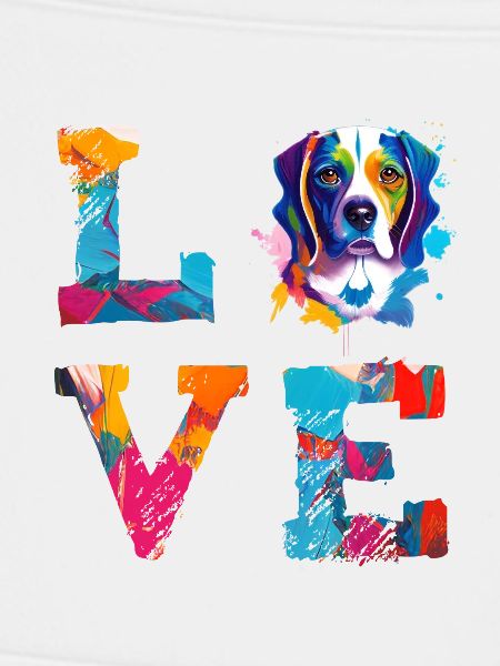 Beagle Love buntes Pop-Art-Hundedesign