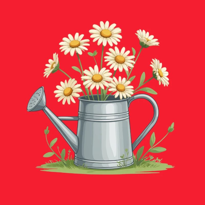 Gänseblümchen in der Gießkanne