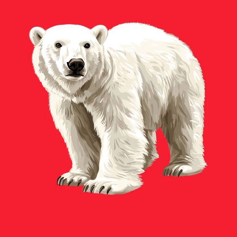Polar Bear Illustration Pure White