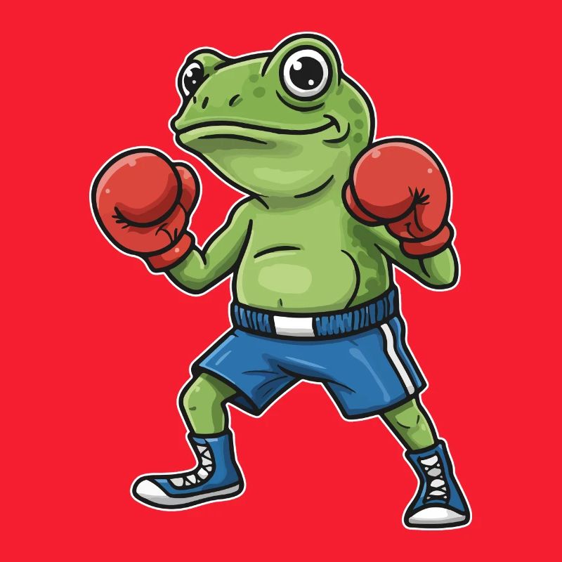 Dessin animé de la grenouille boxeuse