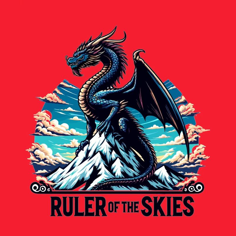 Dragon sky over mountain range