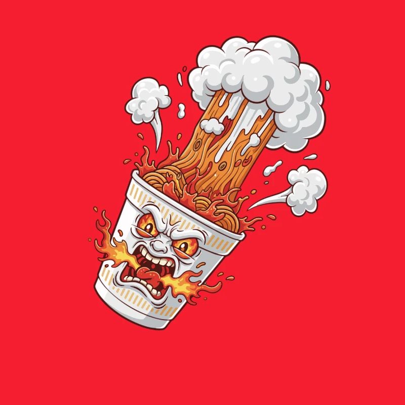 Fire Ramen Mug with Face