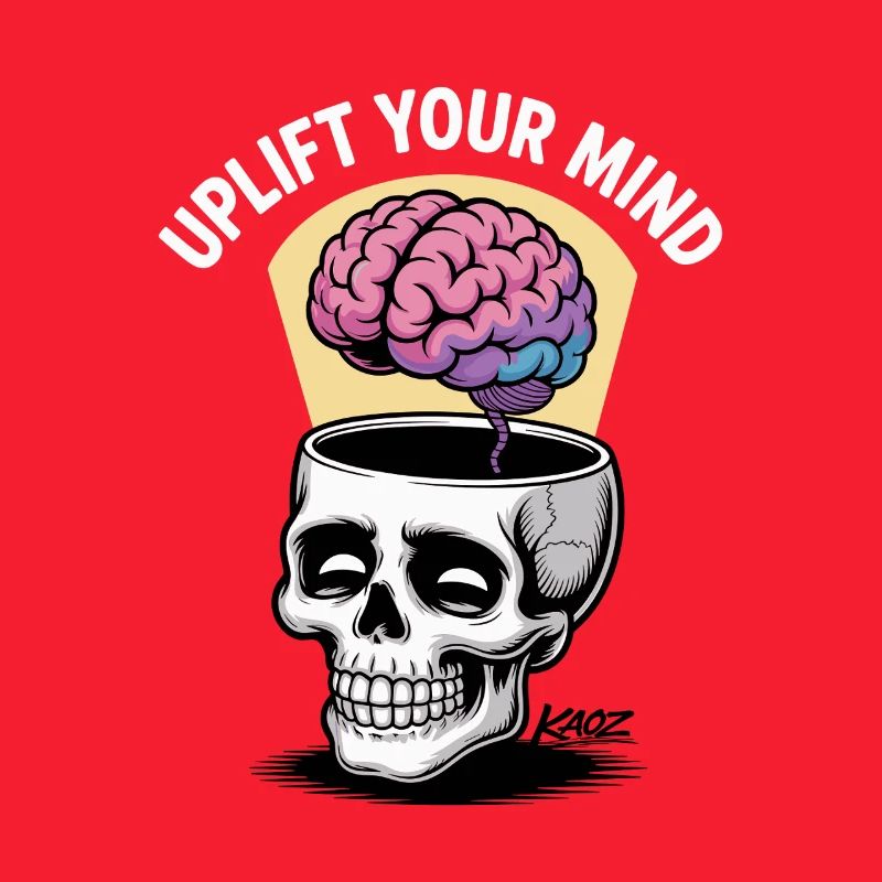 Skull and Floating Brain, uplift your mind