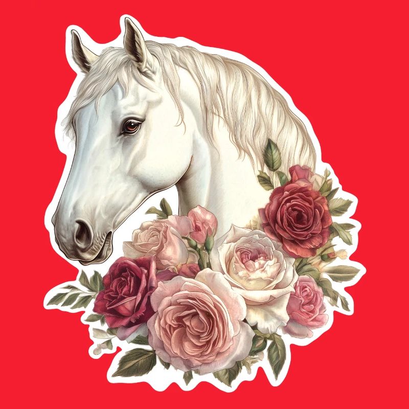 Cheval avec des fleurs