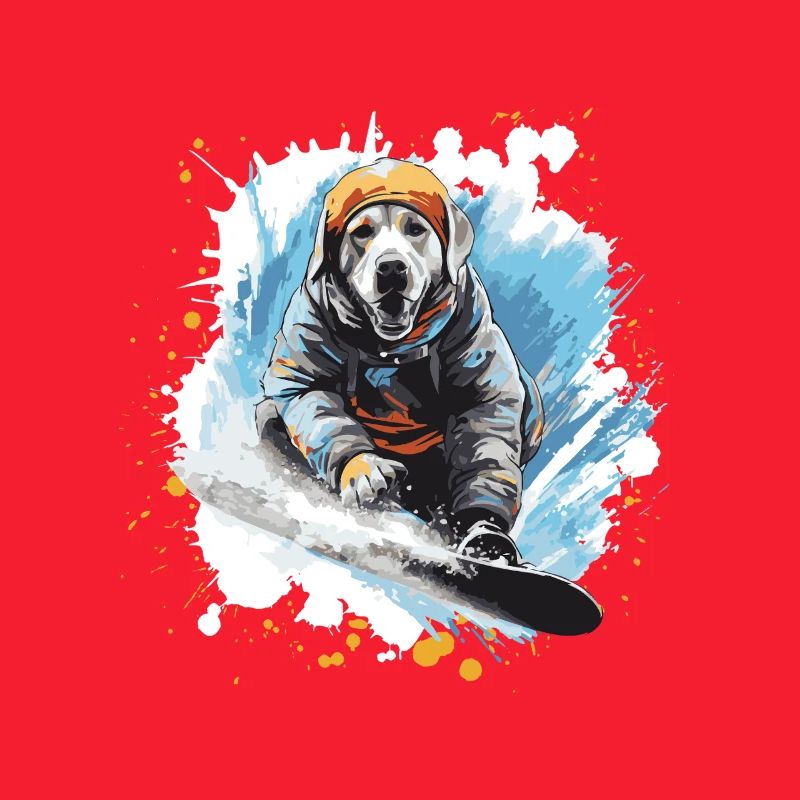 Labrador Hund Snowboard