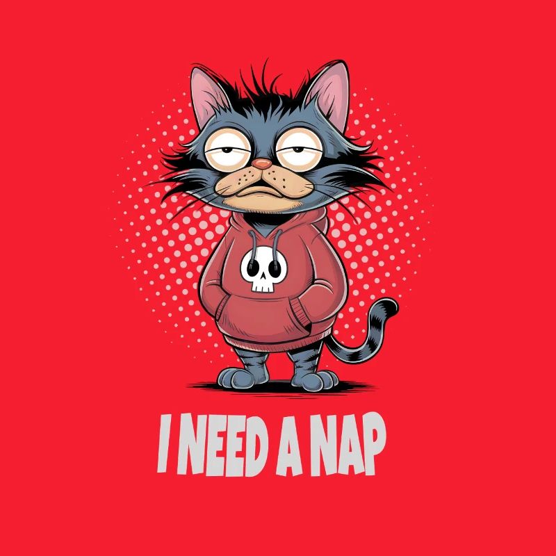 I Need A Nap Tired Cat