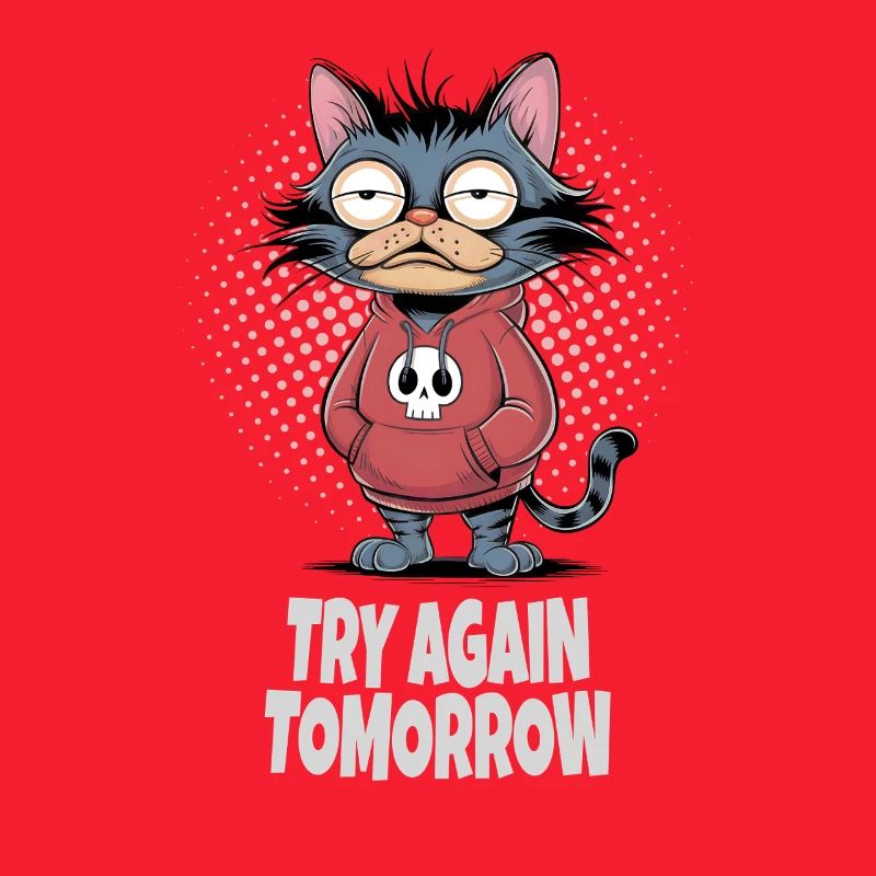 Try Again Tomorrow Katze – Lustiger Katzen Spruch
