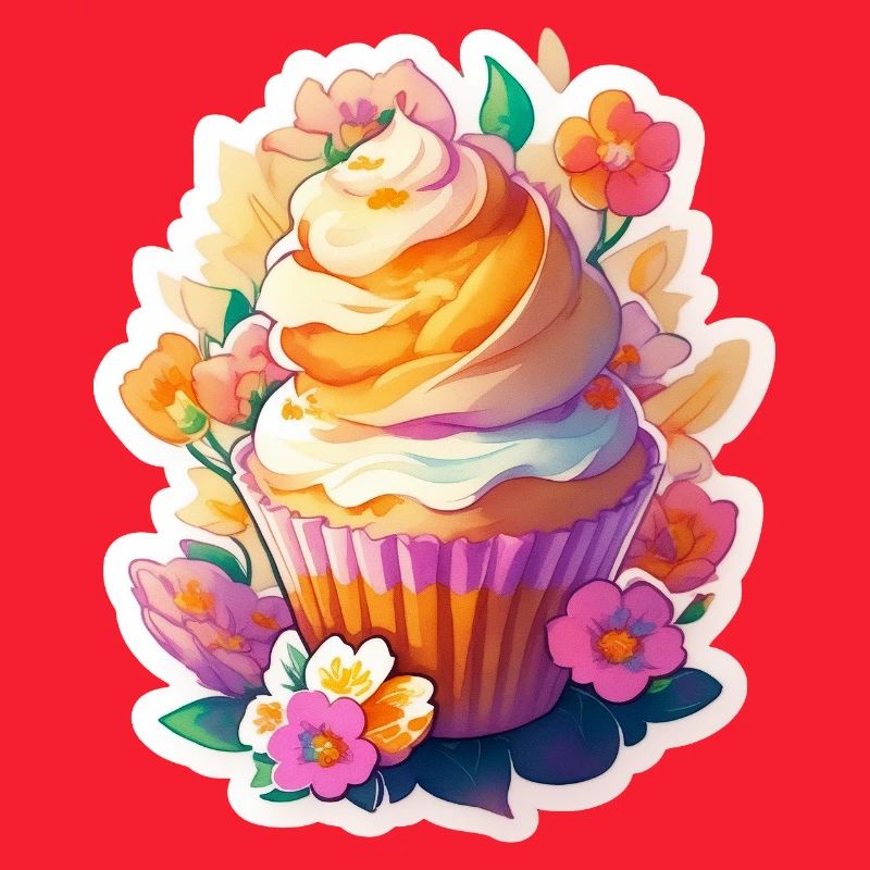 Blumen Cupcake Farbenspiel