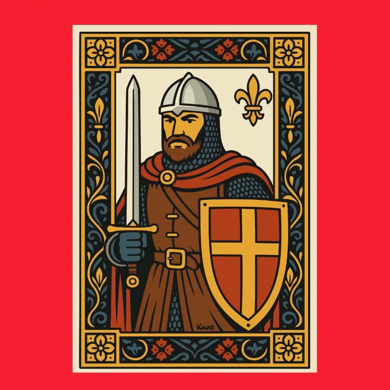 Mittelalterliches Ritterplättchen-Emblem