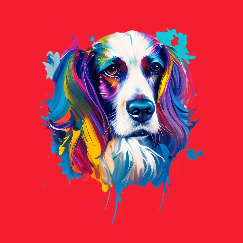 Cocker Spaniel, chien coloré Portrait pop art