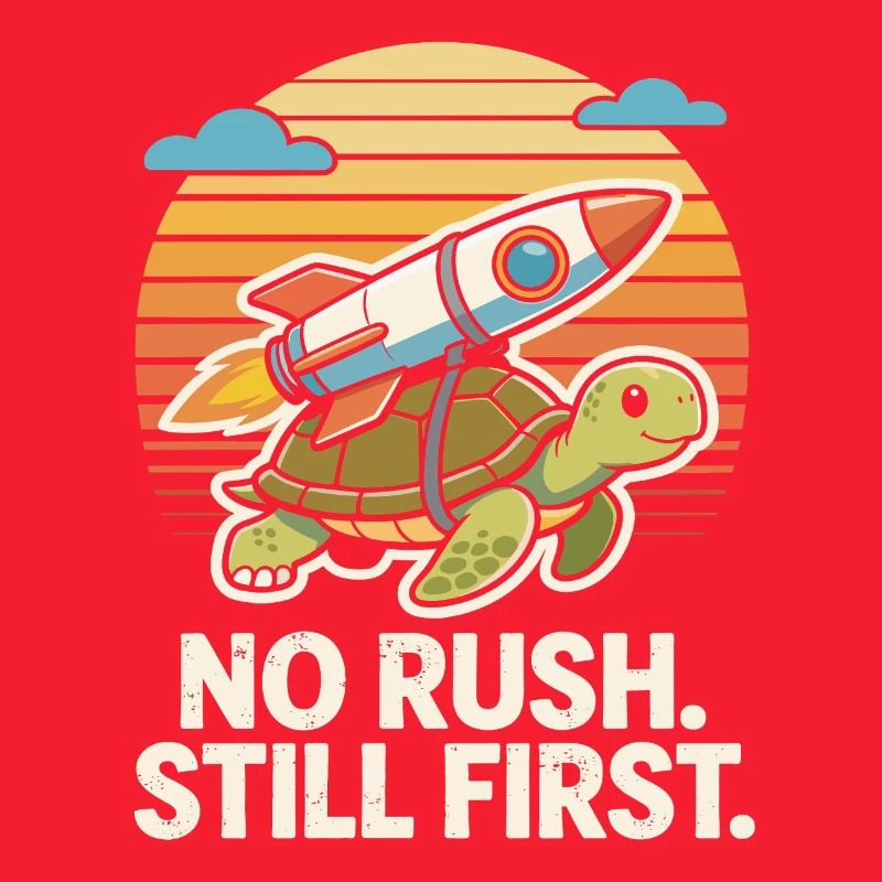Pas de précipitation toujours Premier Turtle Rocket Rétro drôle