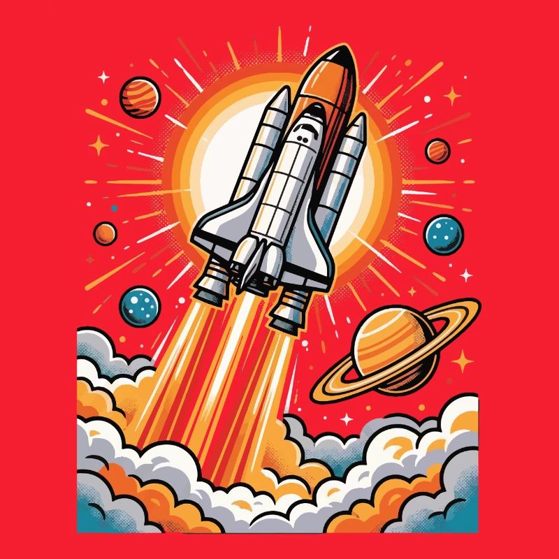 Rocket explosion in space