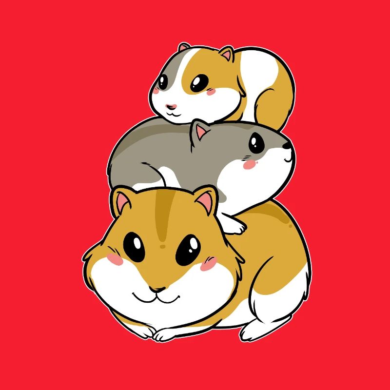 Cute Hamster Guinea Pig Pyramid