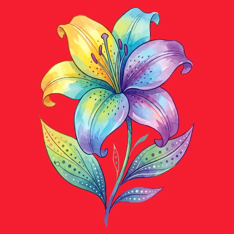 Regenbogen Lilie Aquarell