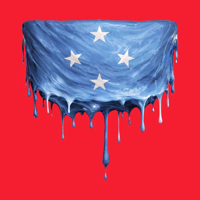 Drapeau dégoulinant de Micronésie