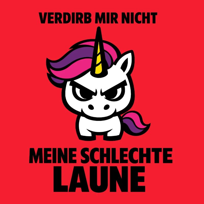 Wütendes Einhorn im frechen Bad Mood Stil