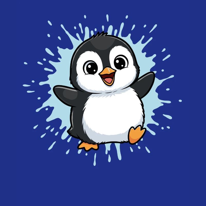 Éclaboussure colorée de pingouin