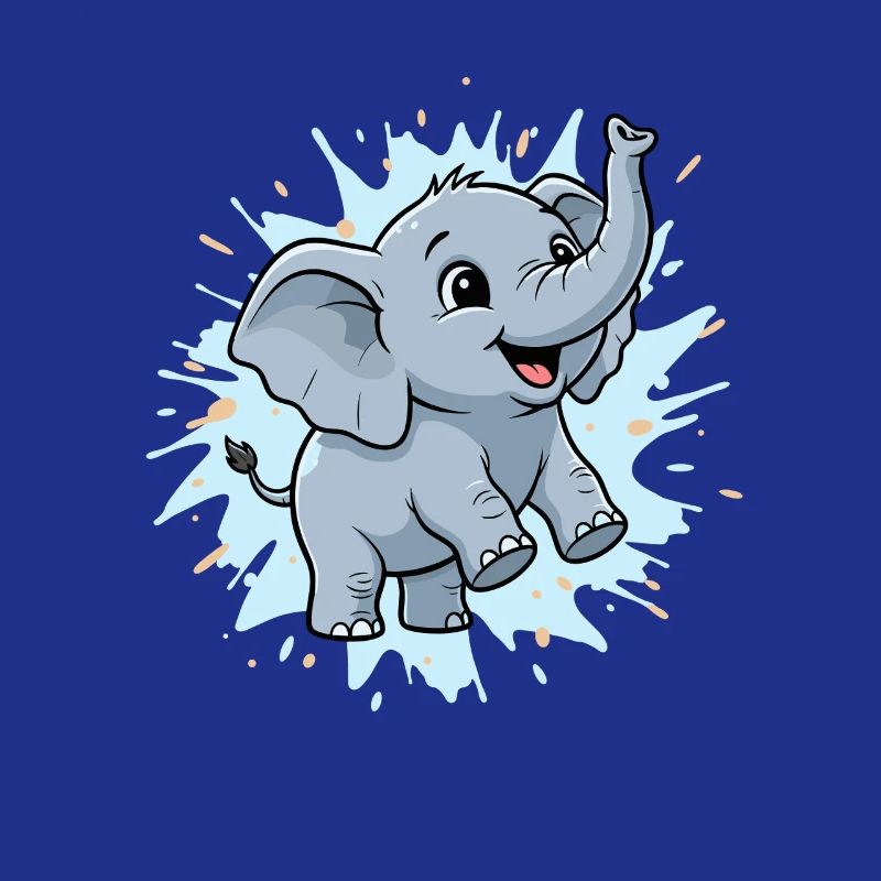 Süßer Elefant mit Farbspritzer