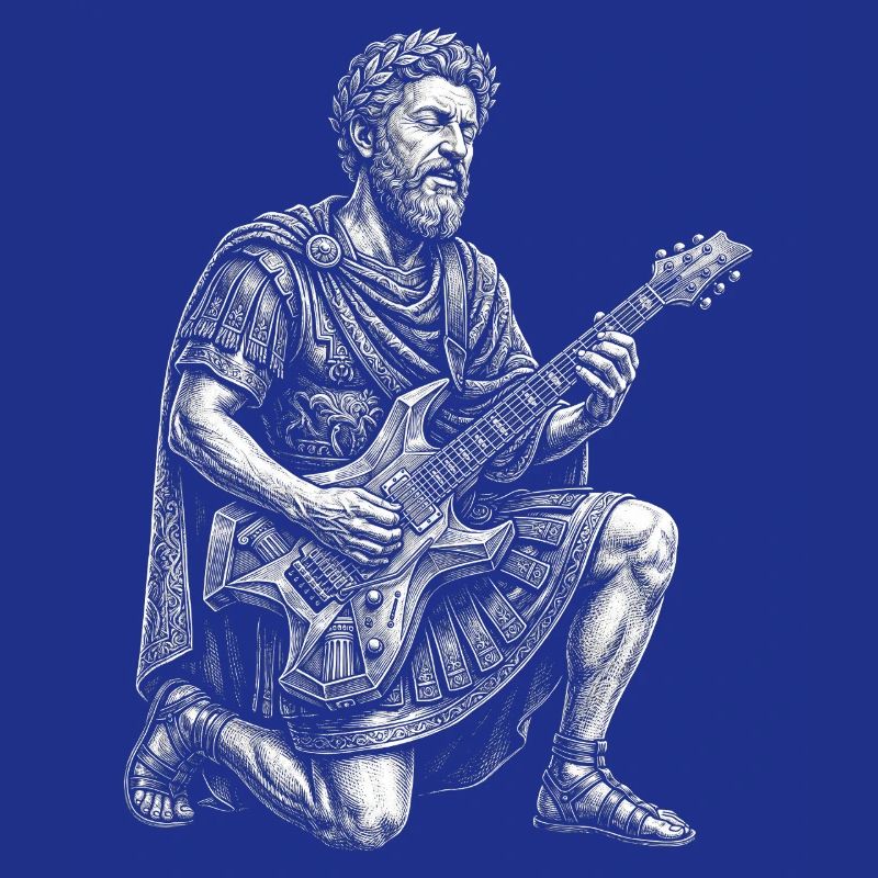 Marcus Aurelius plays guitar