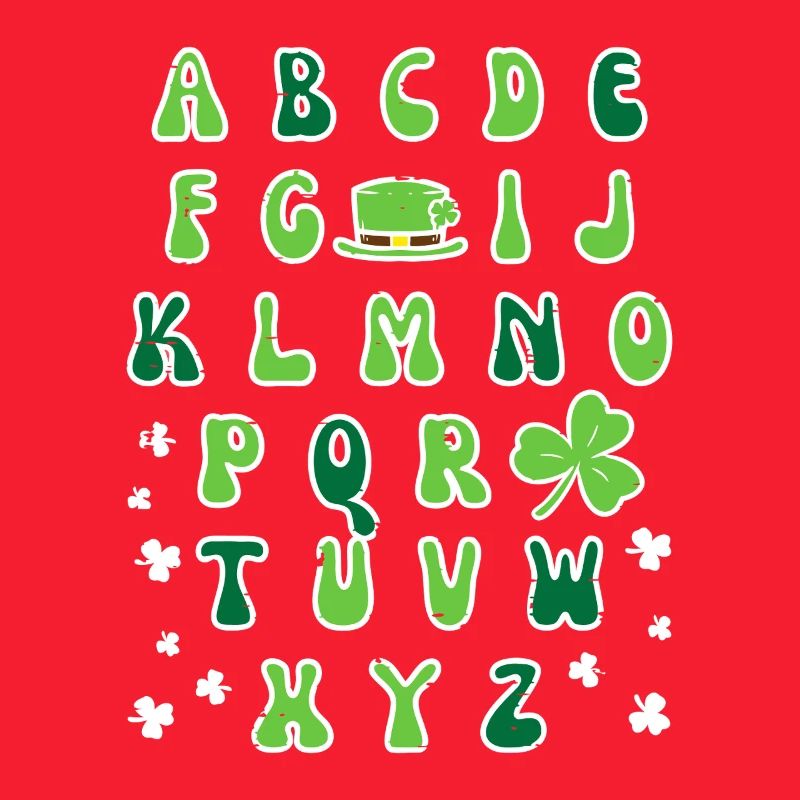 Irisches Alphabet-Kleeblatt-Design