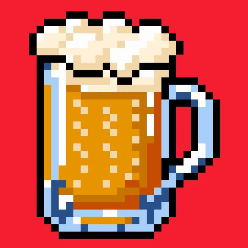 Bierglas Pixel Art – Retro Bier Design