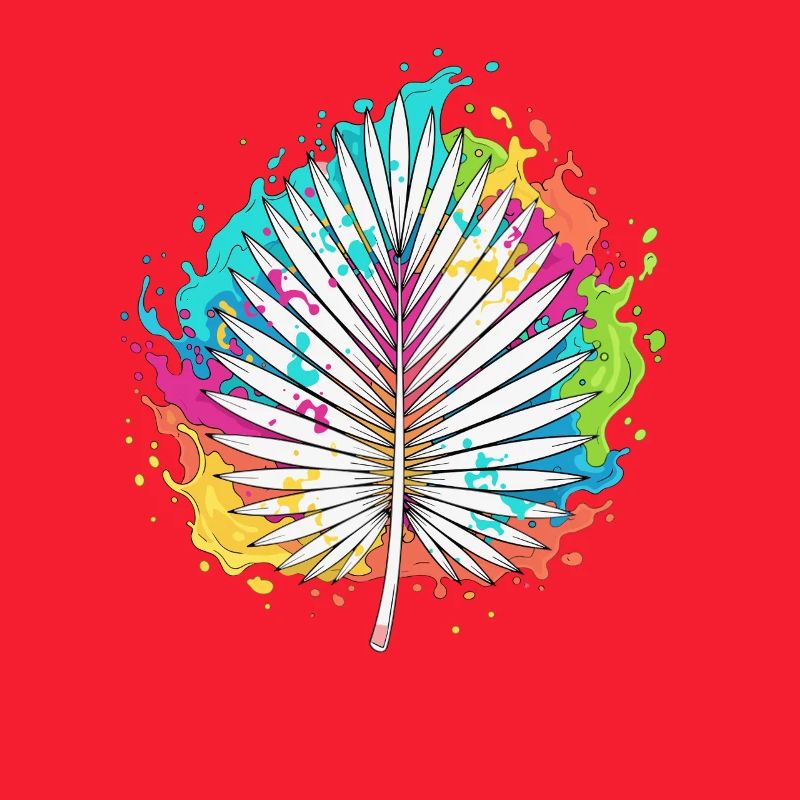Bunte Palmenfächer Farbexplosion