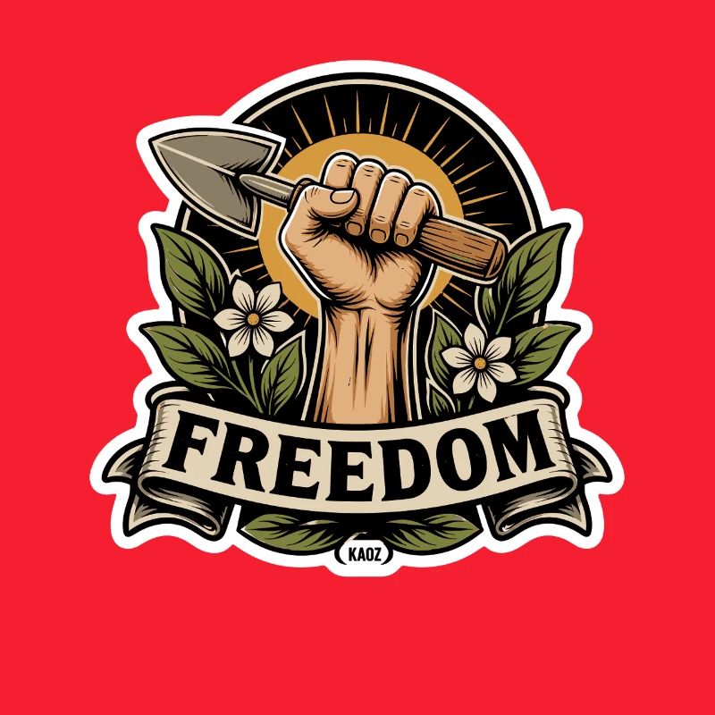 Freiheitsfaust-Emblem mit Schaufel