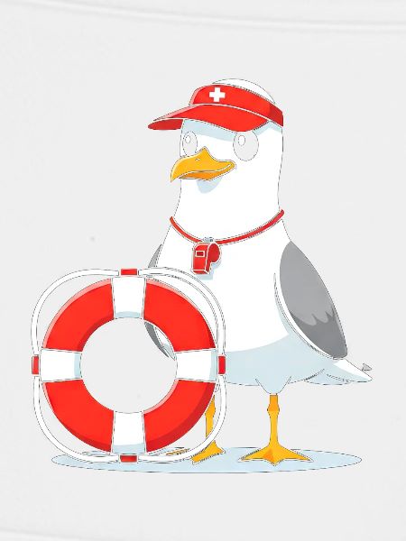 Rettungsseemöwe mit Lifebuoy