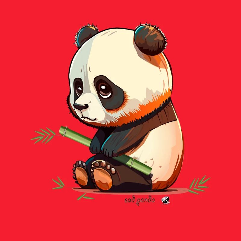 Sad Panda with Bamboo Sad Panda
