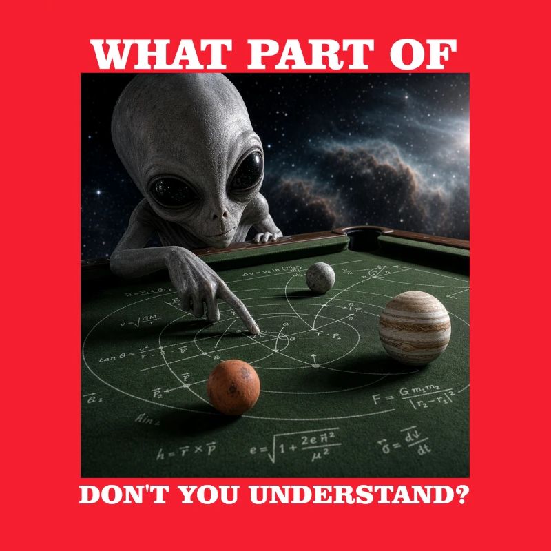 Billiards Physics Alien Nerd Pool Player