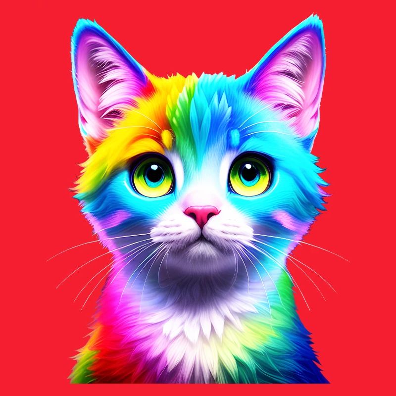 Chat arc-en-ciel