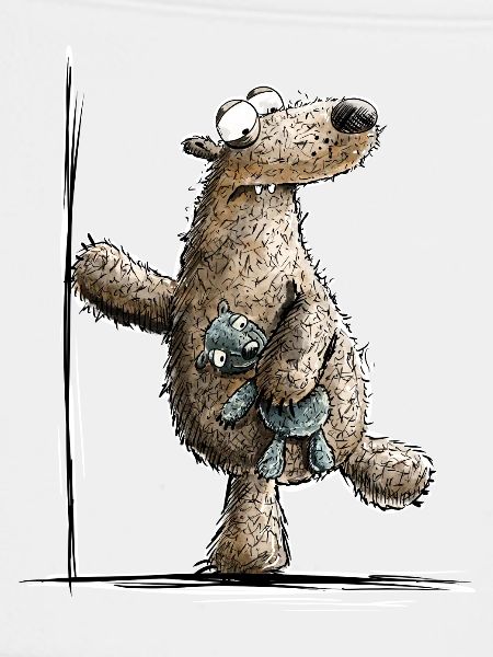 Drolliger Brauner Bär Mit Kuscheltier