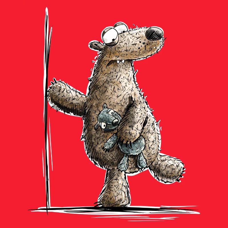 Drolliger Brauner Bär Mit Kuscheltier