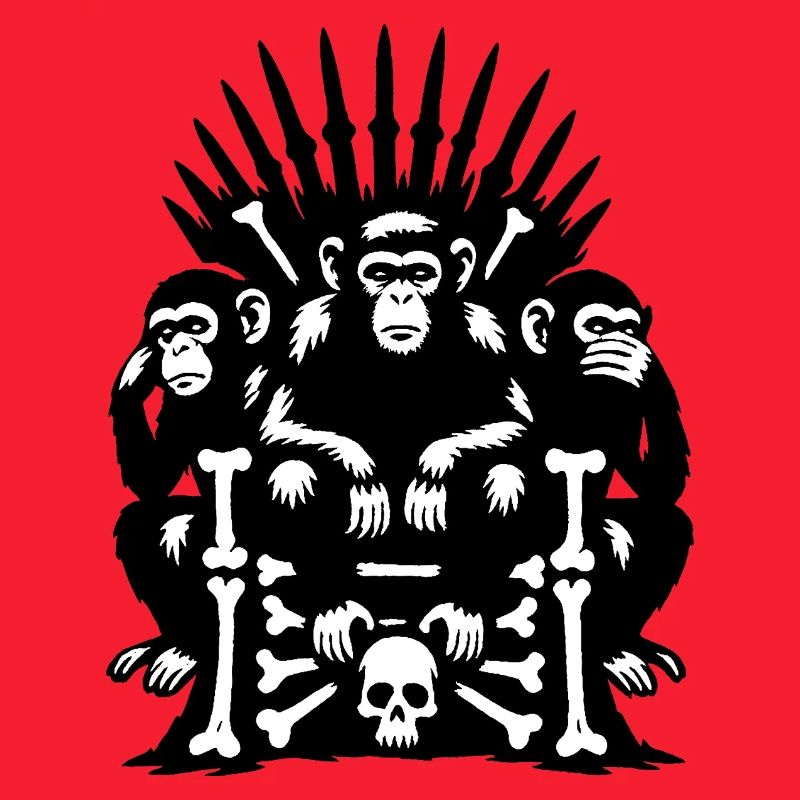 Monkeys on Skull and Bones Throne
