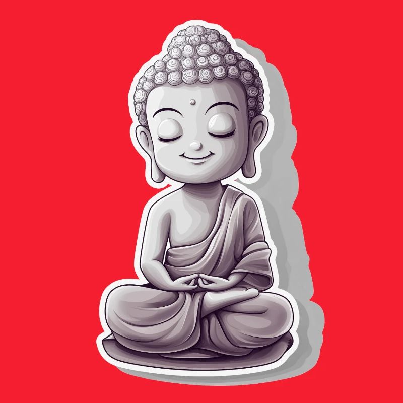 Bouddha méditant avec une expression calme