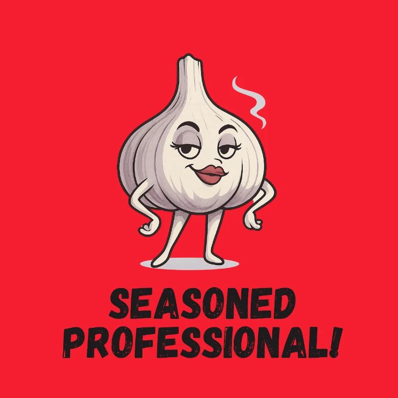 Knoblauch Dame - selbstbewusst Karikatur 