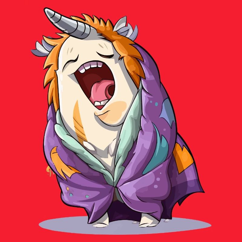 Licorne bâilleuse avec écharpe
